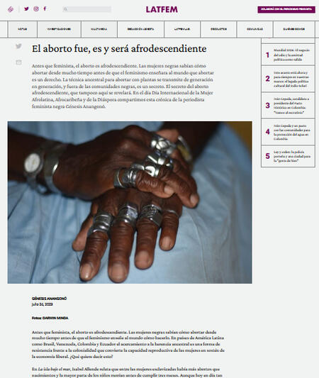 Artículo: El aborto fue, es y será afrodescendiente